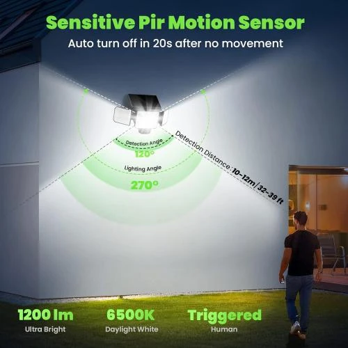 Zoom sur FOMYHEARD Lampe Solaire Extérieur, 229 LEDs, Détecteur Mouvement