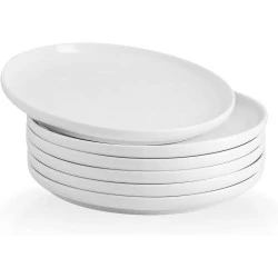 Kanwone Assiettes Dessert Porcelaine Blanc, Lot 6