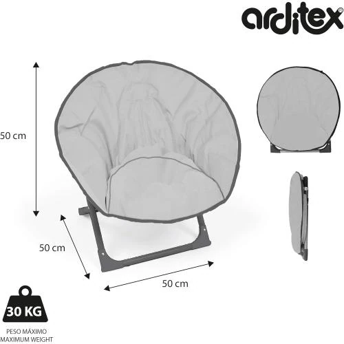 Zoom sur Siège pliable Minnie Mouse, design Lune, ARDITEX