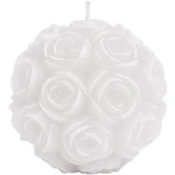 Pack 4 Bougies Boule Roses Parfumées Blanches