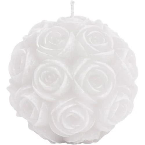 Pack 4 Bougies Boule Roses Parfumées Blanches - Vue principale