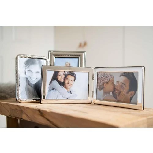 Détail de Cadre Photo Double EDZARD Salerno, Argenté Résistant Ternissement
