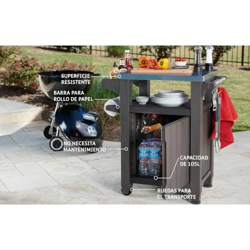 Détail de Keter Table d'appoint Marron Barbecue Pequeño