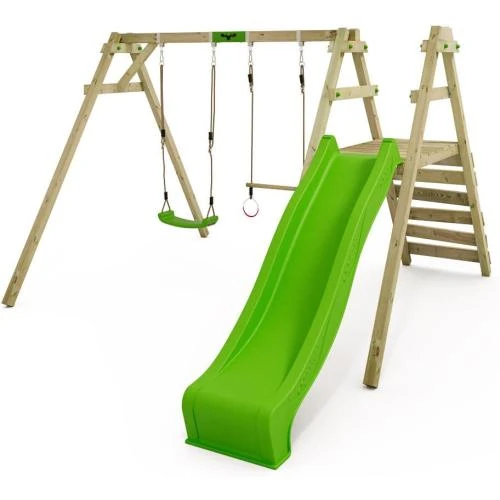 Balancoire JollyJack Fatmoose, double, toboggan vert pomme - Vue principale