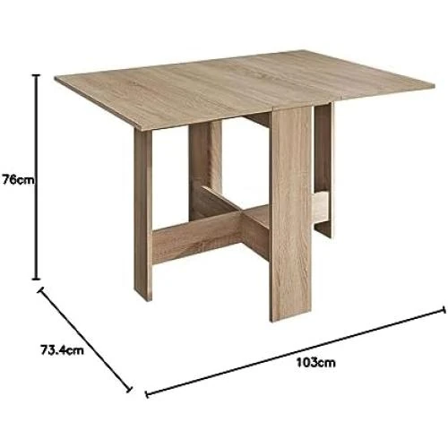 Détail de Table Pliante Symbiosis Papillon en Chêne Naturel - Design Compact