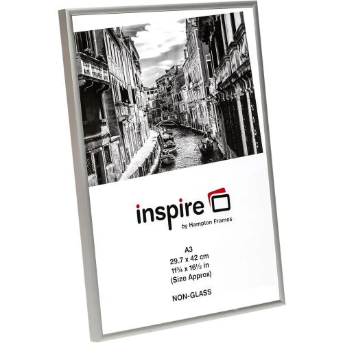 Zoom sur Cadre photo incassable aluminium, plaque transparente, 30x42 cm