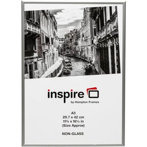 Détail de Cadre photo incassable aluminium, plaque transparente, 30x42 cm