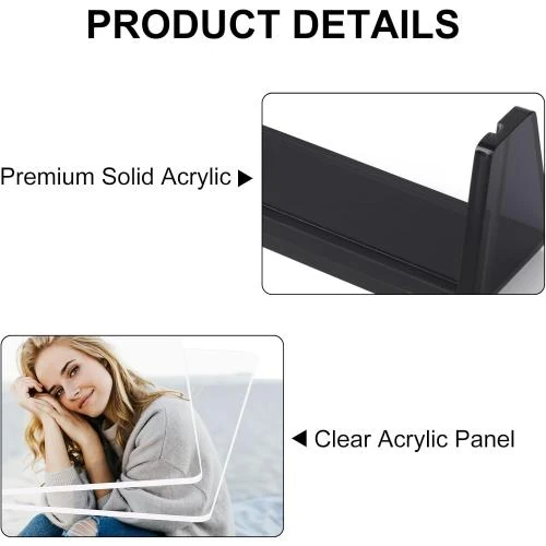 Zoom sur Cadres photo acrylique noir translucide, lot de 2