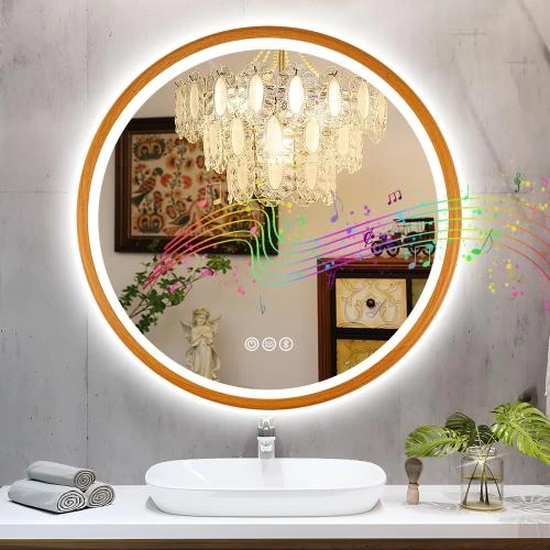 Miroir Rond LED Salle de Bain Bluetooth et Antibuée IP44 - Vue principale