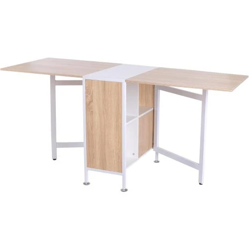 Table Pliable Cuisine Salle à Manger HOMCOM, Chêne Clair - Vue principale