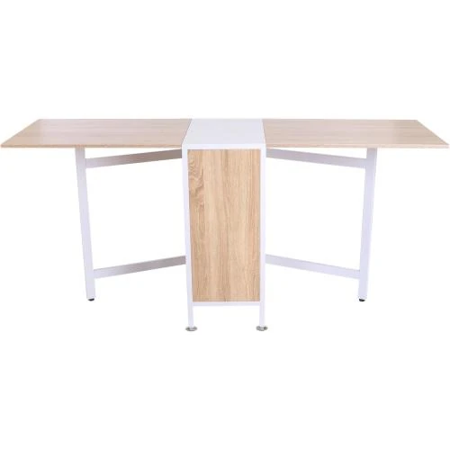 Zoom sur Table Pliable Cuisine Salle à Manger HOMCOM, Chêne Clair