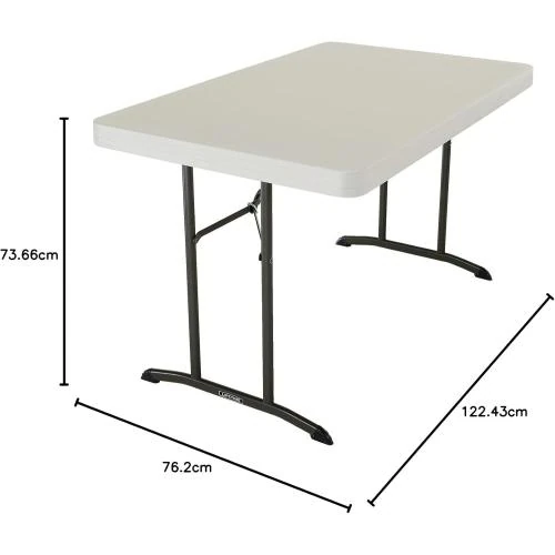 Zoom sur Table Pliante Beige Lifetime, Pratique, Durable, Polyvalente