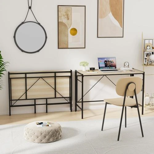Table Bureau Pliable Rcynview, Style Industriel, Bois Métal - Vue principale