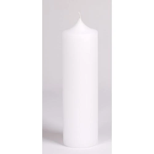Détail de Bougie pilier Wibel blanche, décoration mariage, baptême