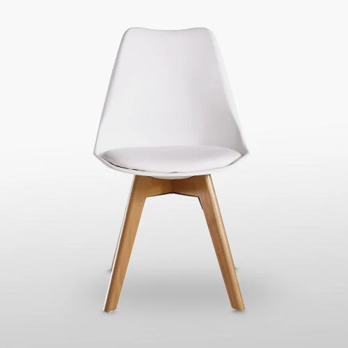 Zoom sur Chaise Salle à Manger Bois Blanc Design Élégant