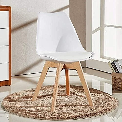 Détail de Chaise Salle à Manger Bois Blanc Design Élégant