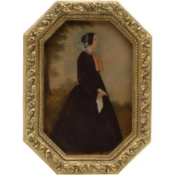 Cadre photo vintage octogonal doré Yulink, décoration rétro