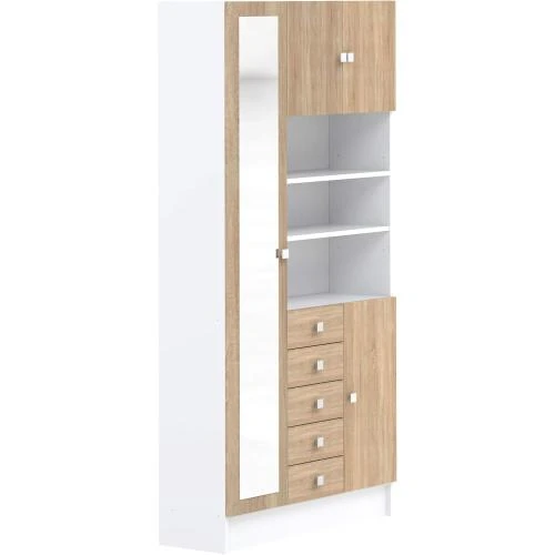 Détail de Armoire Symbiosis Temahome Blanc, Chêne Naturel