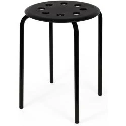 Tabouret empilable MARIUS IKEA, acier noir, design moderne