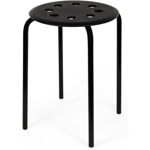Tabouret empilable MARIUS IKEA, acier noir, design moderne - Vue principale