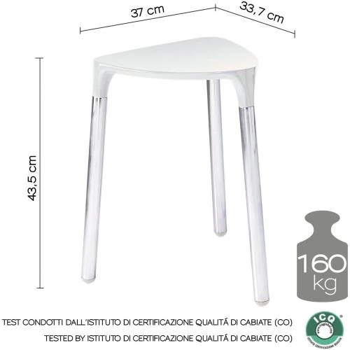 Zoom sur Tabouret Plastic Blanc Gedy SGABELLI G 21720200000