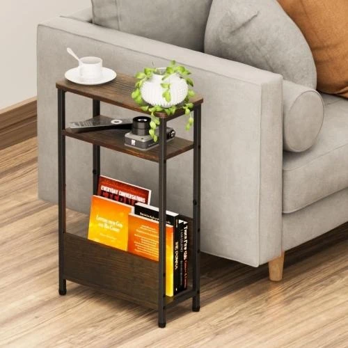Détail de Table d'appoint THUMEYE, 3 niveaux, porte-revues, étroite