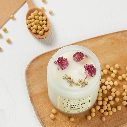 Zoom sur Bougies parfumées jasmin, cadeaux originaux hommes, anniversaire