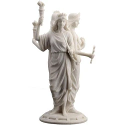 Statue Hecate Triple Déesse Blanc, Unicorn Darts