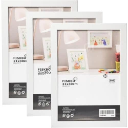 Ikea Fiskbo, Lot 3 cadres photo blancs A4