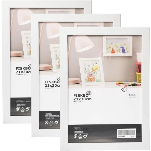 Ikea Fiskbo, Lot 3 cadres photo blancs A4 - Vue principale