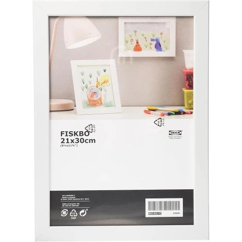 Détail de Ikea Fiskbo, Lot 3 cadres photo blancs A4