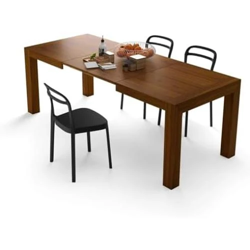 Table à Manger Extensible Noyer, Design Moderne, Cuisine Salon, Made in Italy - Vue principale