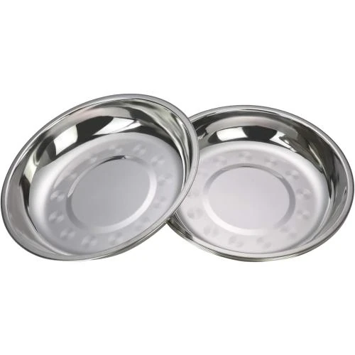 Ensemble 4 assiettes rondes acier inoxydable Zerdyne - Vue principale