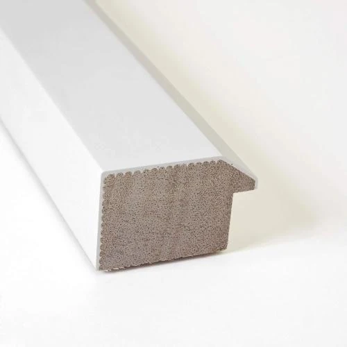 Détail de Miroir mural bois biseauté, cadre blanc élégant