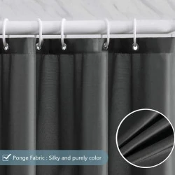 Rideau de Douche Furlinic Anti Moisissure, Lavable, Imperméable avec Crochets en situation