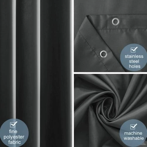 Zoom sur Rideau de Douche Furlinic Anti Moisissure, Lavable, Imperméable avec Crochets