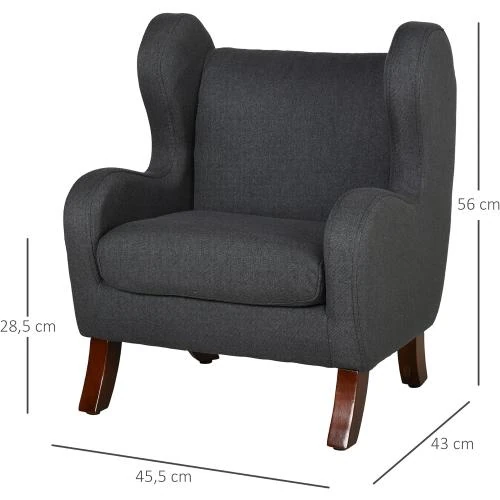 Zoom sur Fauteuil Enfant Oreilles Confort Mousse Bois Hêtre Lin Gris