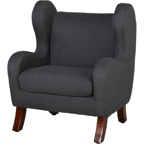 Fauteuil Enfant Oreilles Confort Mousse Bois Hêtre Lin Gris - Vue principale