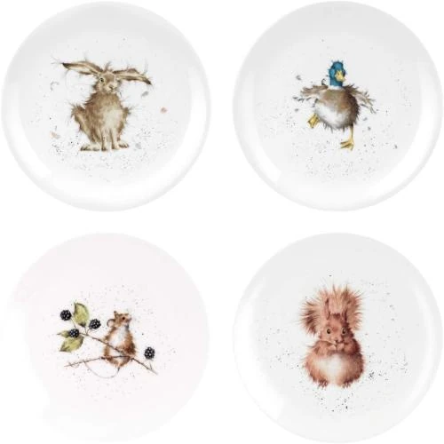 Zoom sur Portmeirion Wrendale Lot 4 Assiettes Coupées Motifs