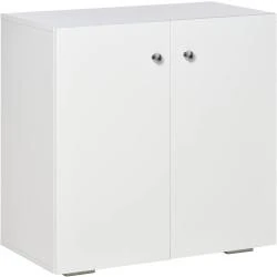 HOMCOM Meuble de Rangement Moderne Blanc, 2 Portes, 2 Étagères