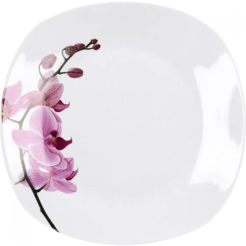 Assiette plate Kyoto Van Well, porcelaine, décor floral - Vue principale
