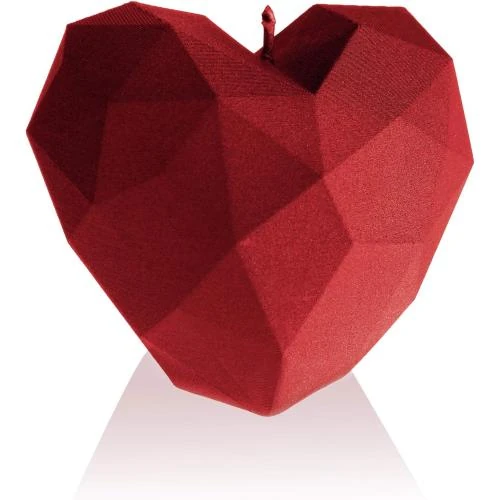 Détail de Bougie Cœur Poly Rouge Candellana, Design Élégant