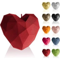 Bougie Cœur Poly Rouge Candellana, Design Élégant