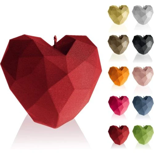 Bougie Cœur Poly Rouge Candellana, Design Élégant - Vue principale
