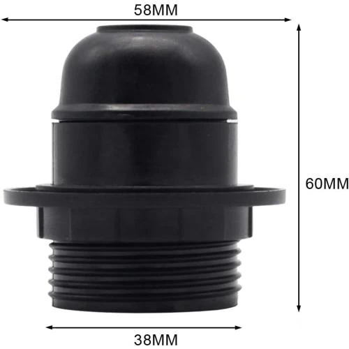 Zoom sur Ampoules Edison E27, Douille Pendentif Noir Bakélite