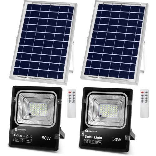 Projecteur solaire LED extérieur 50W, ultra lumineux, IP66 - Vue principale