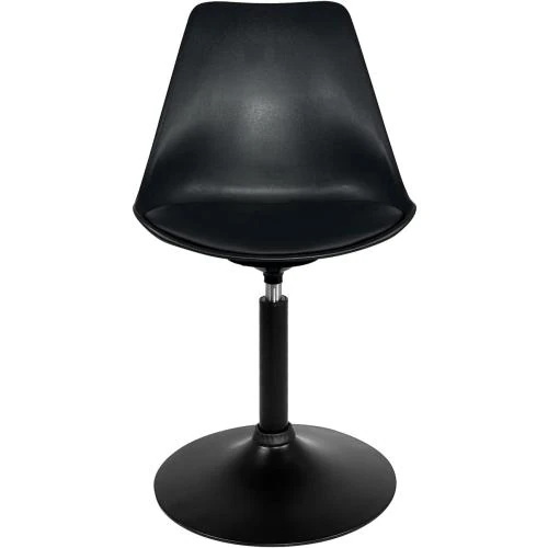 Détail de KAYELLES Chaises Pivotantes Vintage, Noir, Plastique, Simili Cuir