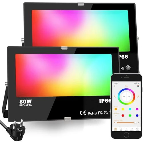 Projecteur LED extérieur iLC RGB 80W, 16 millions couleurs - Vue principale