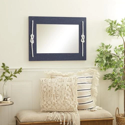 Miroir Mural Bois Nœud Bleu Deco 79 - Vue principale
