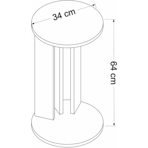 Zoom sur Table d'Appoint Ronde Design Anthracite, Panneau de Particules